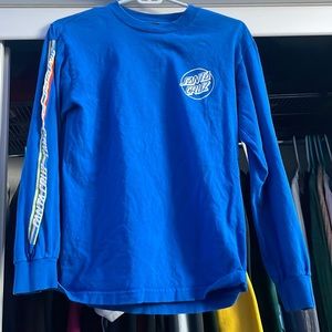 Santa Cruz Stripe Strip Blue Long Sleeve T-Shirt